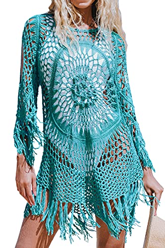 Colorful Crochet Hollow Out Beach Cover Up For Miladys Swimwear